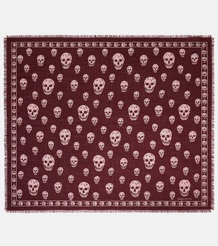 Foulard Skull in seta con frange - Alexander McQueen - Modalova