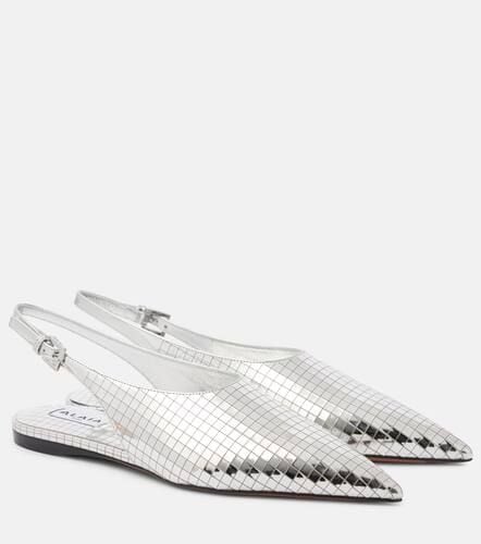 AlaÃ¯a Art Deco mirrored leather slingback flats - Alaia - Modalova