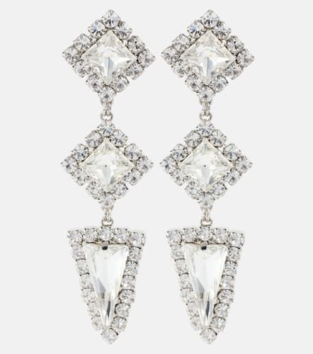 Crystal-embellished clip-on earrings - Alessandra Rich - Modalova