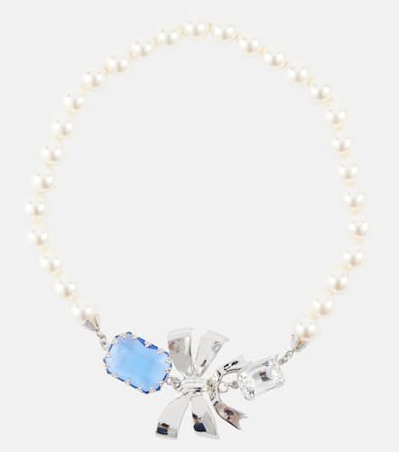Embellished faux pearl necklace - Alessandra Rich - Modalova
