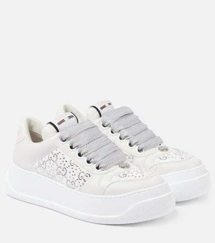 Screener GG embellished leather sneakers - Gucci - Modalova