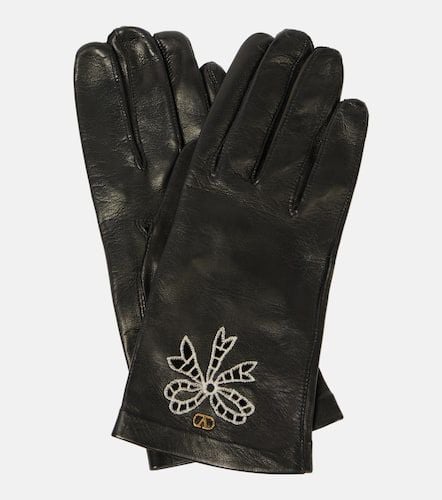 Bestickte Handschuhe VLogo Signature aus Leder - Valentino Garavani - Modalova