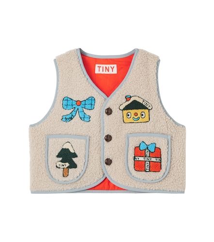 Chaleco de teddy acolchado bordado - Tinycottons - Modalova