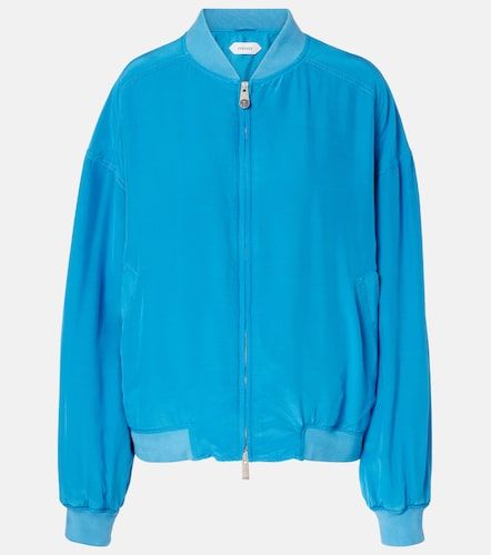 Chaqueta oversized de popelín de seda - Versace - Modalova