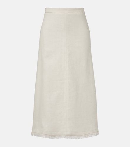 Falda midi Fiocchi de lino y algodón - 'S Max Mara - Modalova