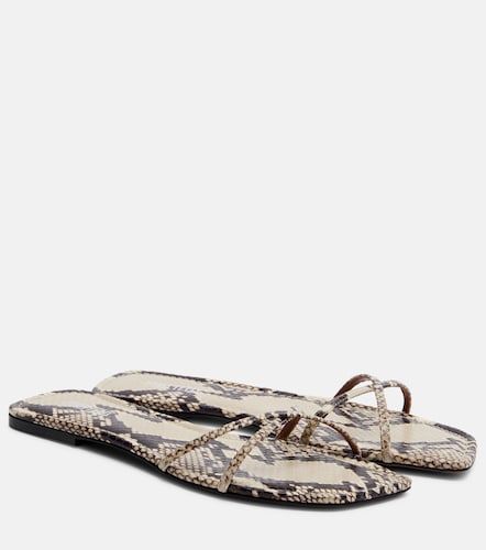 Biarritz snake-effect leather sandals - Paris Texas - Modalova