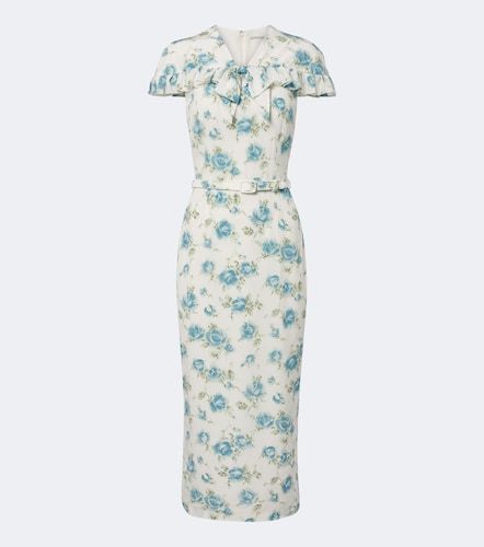 Vestido midi de seda floral con capa - Alessandra Rich - Modalova