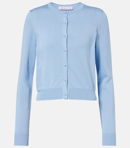 Cardigan cropped in seta e cotone - Carolina Herrera - Modalova