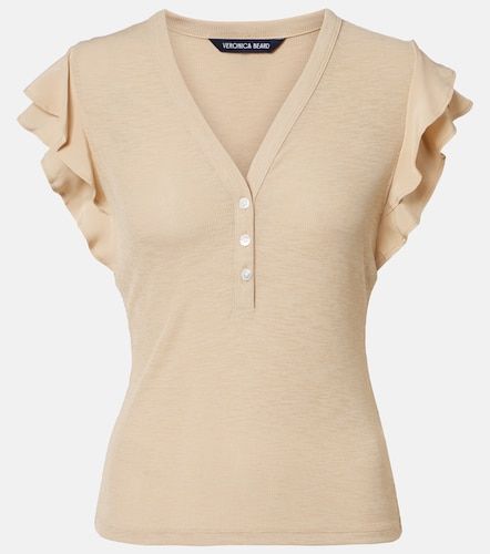 Aphrodite ribbed-knit ruffled top - Veronica Beard - Modalova