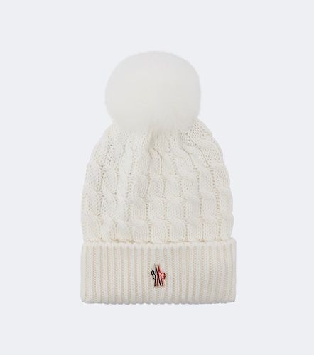 Cable-knit virgin wool beanie - Moncler Grenoble - Modalova