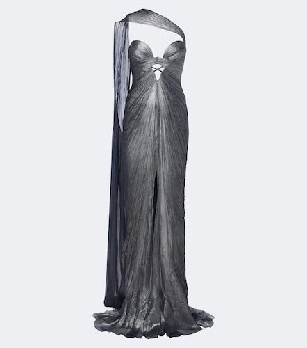 Vestido bustier plisado Morgan de seda - Maria Lucia Hohan - Modalova