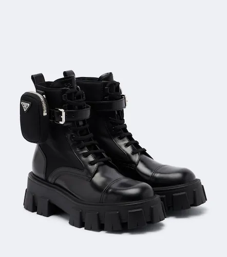 Prada Monolith leather ankle boots - Prada - Modalova
