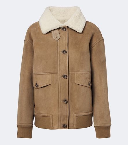 Teddy-trimmed suede jacket - Yves Salomon - Modalova