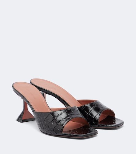 Lupita croc-effect leather mules - Amina Muaddi - Modalova