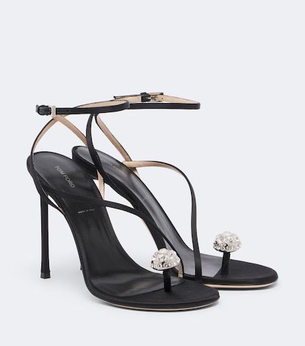 Sandalias de satén con cristales - Tom Ford - Modalova