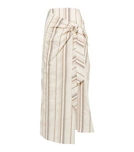 Striped cotton and linen skirt - Brunello Cucinelli - Modalova