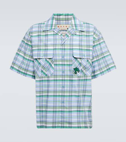 Checked cotton voile bowling shirt - Marni - Modalova