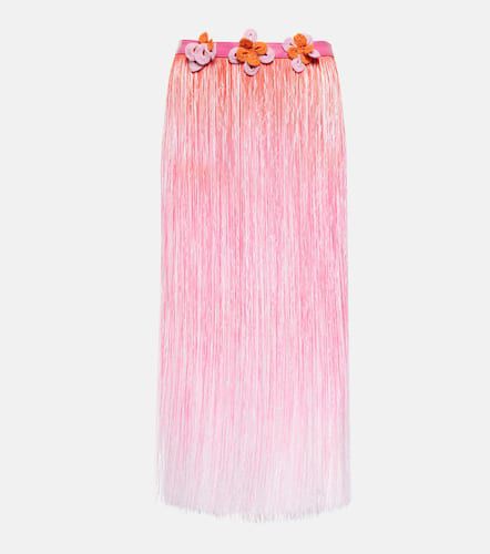 OmbrÃ© leather-trimmed tassel midi skirt - Roberta Einer - Modalova