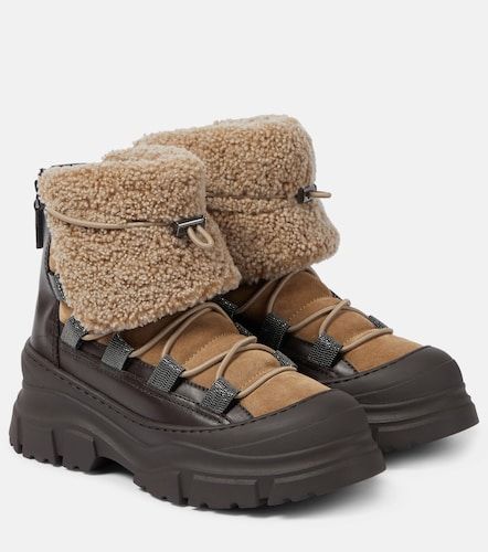 Botines de ante con forro de borrego - Brunello Cucinelli - Modalova