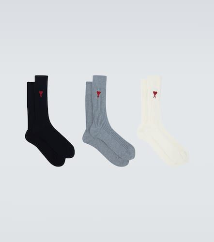 Set of 3 cotton-blend socks - Ami Paris - Modalova