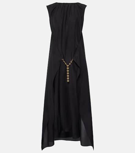 Chain-detail ruched silk midi dress - Loewe - Modalova