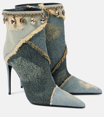 Embellished denim ankle boots - Dolce&Gabbana - Modalova