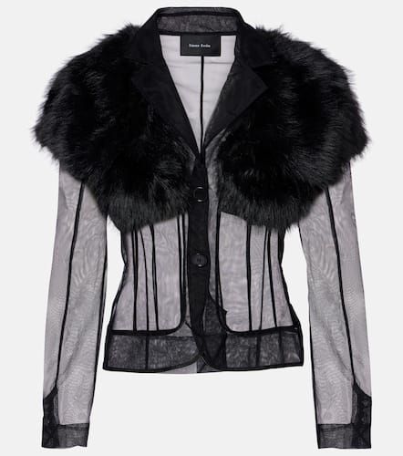 Faux fur and mesh jacket - Simone Rocha - Modalova