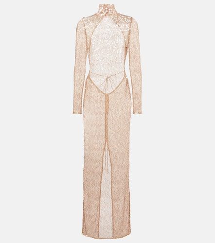 Sequined turtleneck sheer maxi dress - Magda Butrym - Modalova