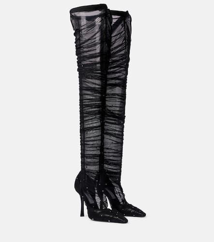 Lotta 100 embellished tulle over-the-knee boots - Jimmy Choo - Modalova