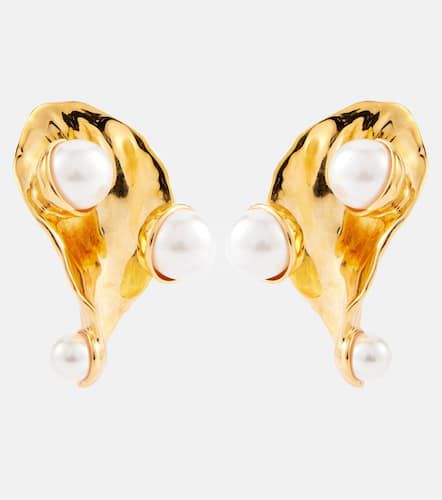 Abstract Leaf embellished earrings - Oscar de la Renta - Modalova