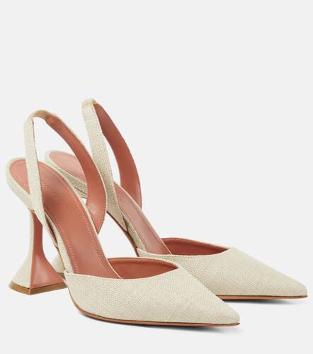 Holli 95 canvas slingback pumps - Amina Muaddi - Modalova