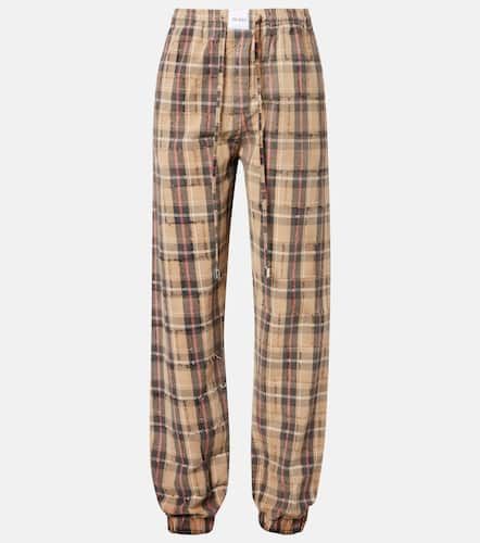 Checked cotton flannel cargo pants - The Attico - Modalova