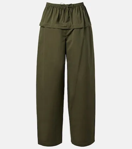 Alaia Peplum cotton tapered pants - Alaia - Modalova