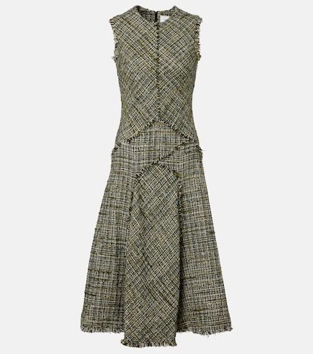 Vestido midi de tweed drapeado - Erdem - Modalova