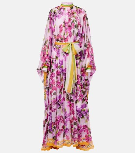 Caftano in seta con cintura - Dolce&Gabbana - Modalova