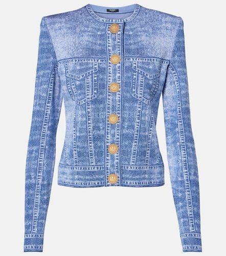 Cárdigan en jacquard trompe-l'oeil - Balmain - Modalova