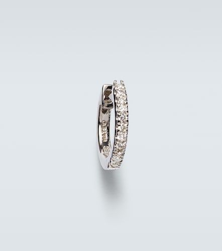 Pendiente de aro individual de oro blanco de 14 ct con diamantes - Mateo - Modalova