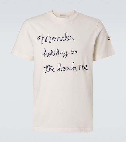 Camiseta de jersey de algodón bordada - Moncler - Modalova