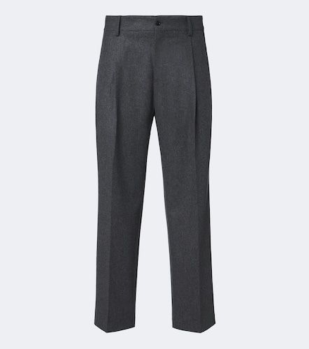 Virgin wool flannel wide-leg pants - Dolce&Gabbana - Modalova