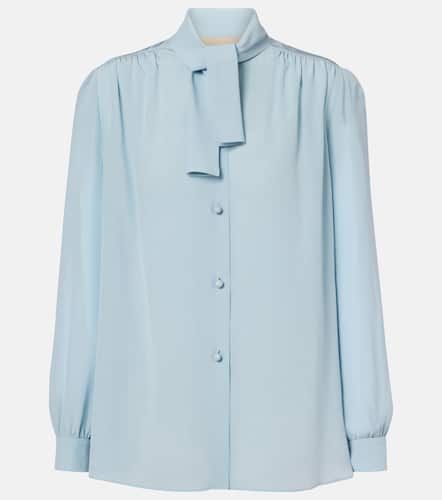 Tie-neck silk crÃªpe de chine shirt - Valentino - Modalova