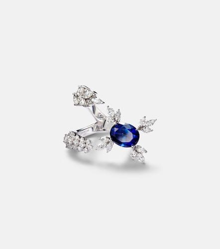 Reign Supreme 18kt white gold ring with diamonds and sapphire - Yeprem - Modalova