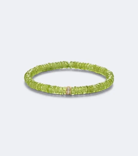 Pulsera de oro de 14 ct con peridoto y diamantes - Sydney Evan - Modalova