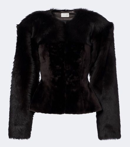 Peplum shearling jacket - Magda Butrym - Modalova