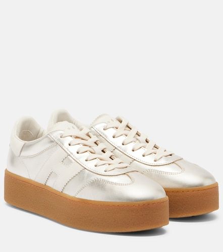 H698 metallic leather platform sneakers - Hogan - Modalova