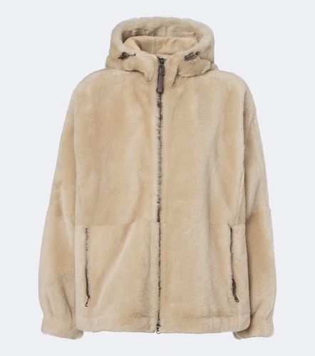Giacca in shearling con cappuccio e monili - Brunello Cucinelli - Modalova