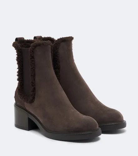 Shearling-lined suede ankle boots - Tod's - Modalova