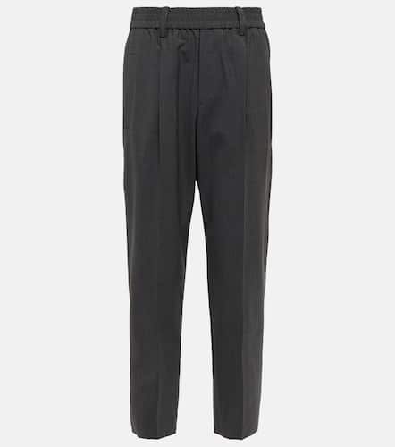 High-rise tapered wool-blend pants - Brunello Cucinelli - Modalova