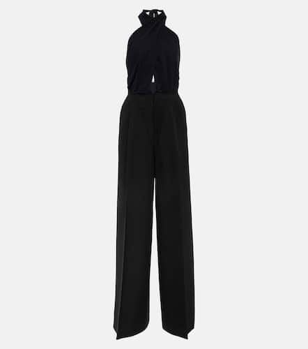 Halterneck jersey and wool-blend jumpsuit - MM6 Maison Margiela - Modalova