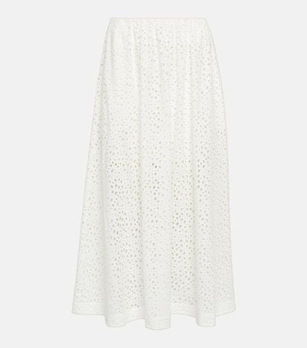 High-rise eyelet cotton midi skirt - Toteme - Modalova