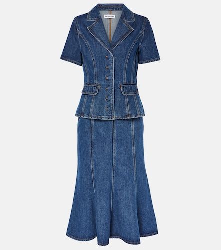 Abito midi flared di jeans - Self-Portrait - Modalova
